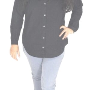 Pure Cotton Black Formal Shirt for Women – Full Sleeves-409