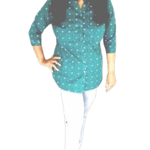 Dark Green Cotton Printed Casual Shirt for Women – 100% Cotton