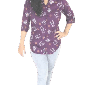 Purple Floral Printed Casual Shirt for Women – Rayon Fabric