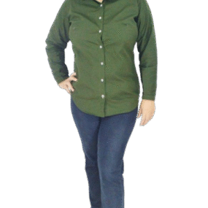 Dark Green Formal Shirt for Women – 100% Cotton