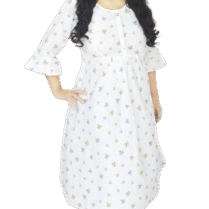 Printed White Cotton Anarkali Kurti for Women