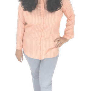 Light Pink Striped Rayon Shirt for Women